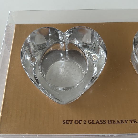 Glass Heart tealight holders - Picture 2 of 2